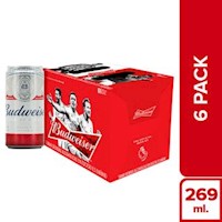 Cerveza BUDWEISER 6PACK LATA 269 ML